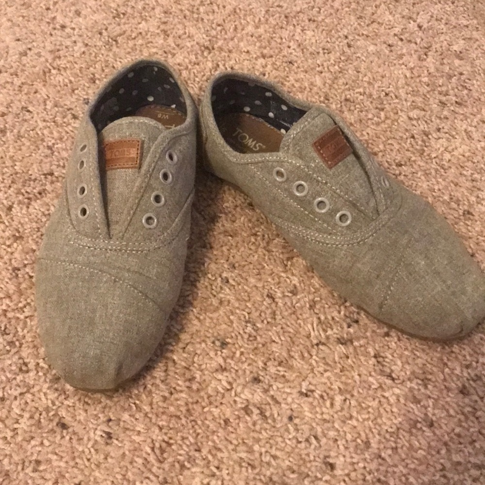 TOMS grey slip ons
